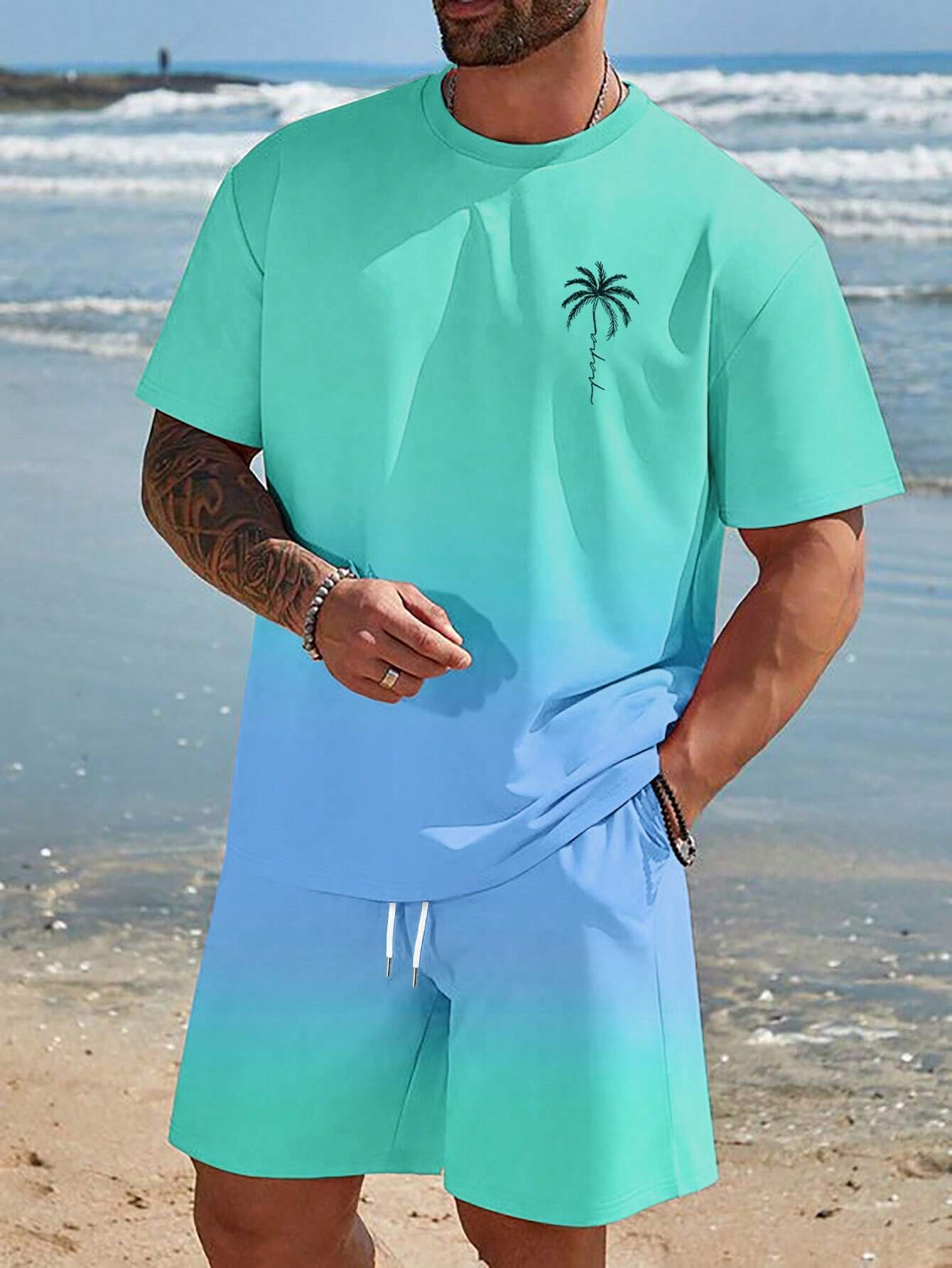 Men's Loose Quick-drying T-shirt Shorts Two-piece Set 2668south