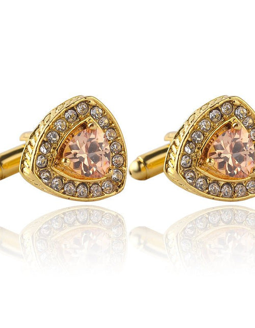 Load image into Gallery viewer, Men&#39;s Shirt Cufflinks Triangle Crystal French Diamond 2668south
