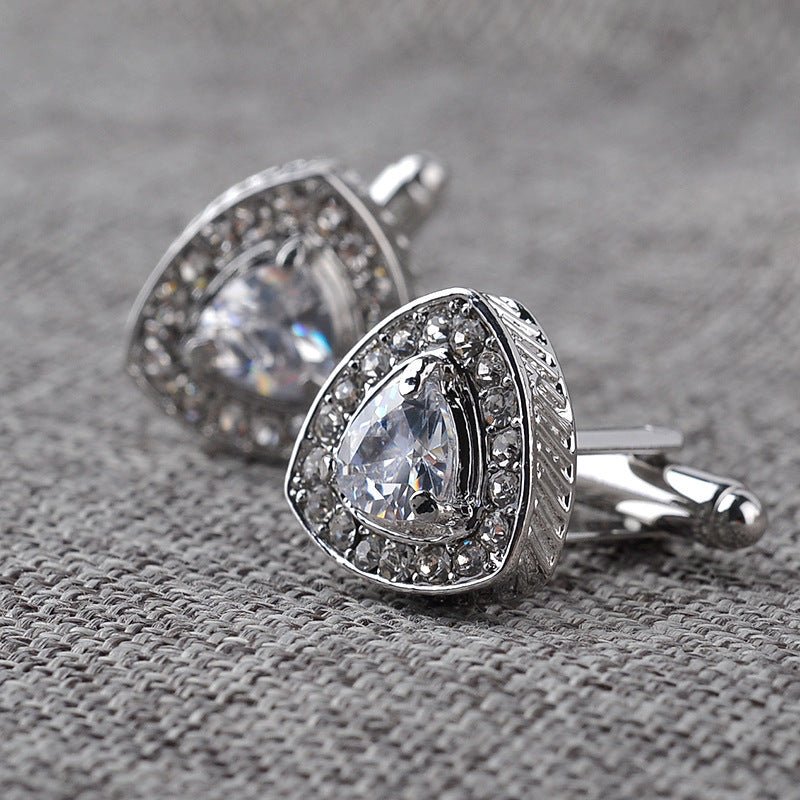 Men's Shirt Cufflinks Triangle Crystal French Diamond 2668south