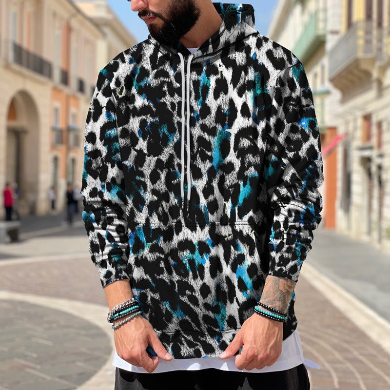 Men's Street Fashion Leopard Print Sweater 2668south