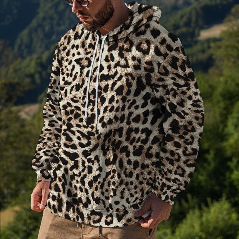 Men's Street Fashion Leopard Print Sweater 2668south