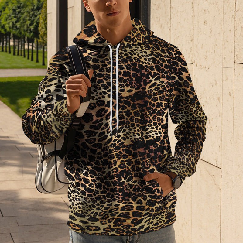 Men's Street Fashion Leopard Print Sweater 2668south