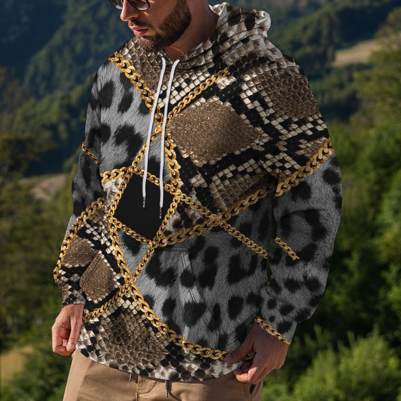 Men's Street Fashion Leopard Print Sweater 2668south