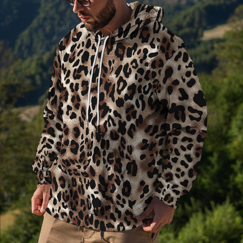 Men's Street Fashion Leopard Print Sweater 2668south