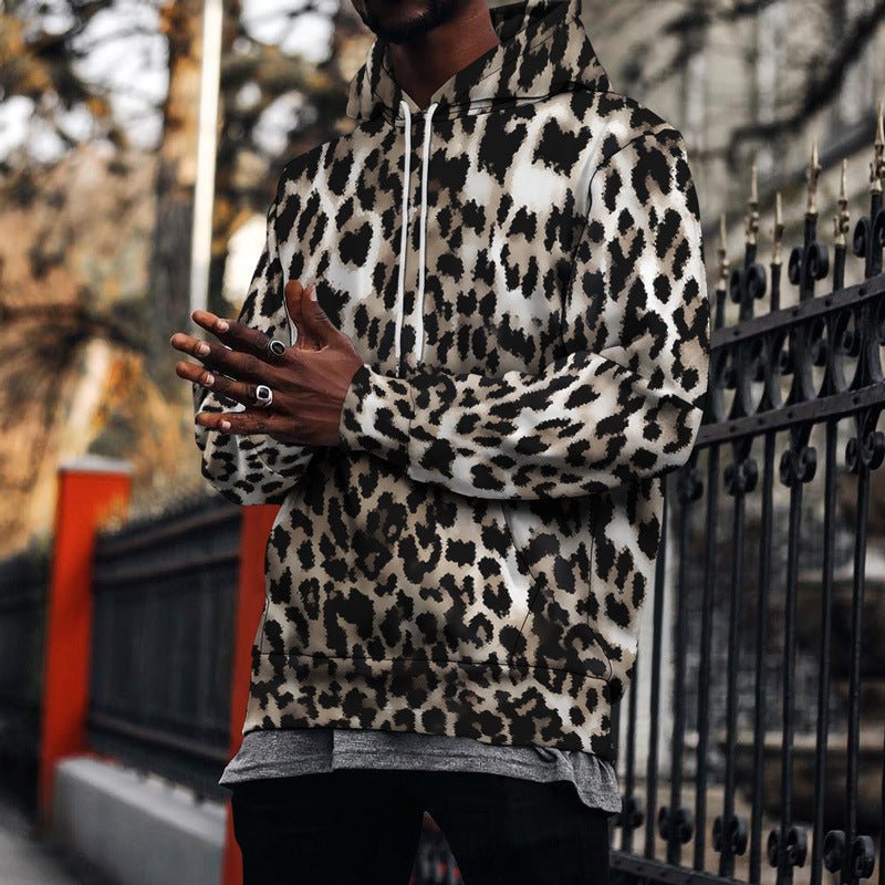 Men's Street Fashion Leopard Print Sweater 2668south