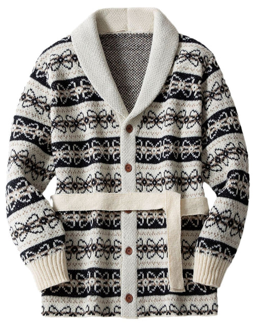 Load image into Gallery viewer, Men&#39;s Thickened Brocade Sweater Mid-length Coat 2668south
