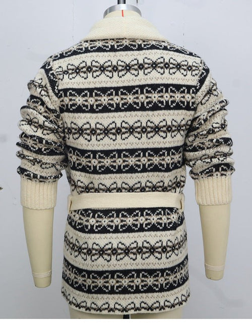 Load image into Gallery viewer, Men&#39;s Thickened Brocade Sweater Mid-length Coat 2668south
