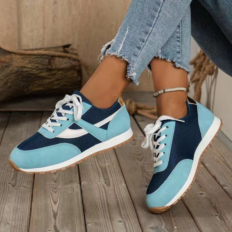 Mesh Contrast Round Toe Sneakers 2668south