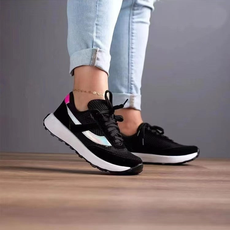 Mesh Contrast Round Toe Sneakers 2668south