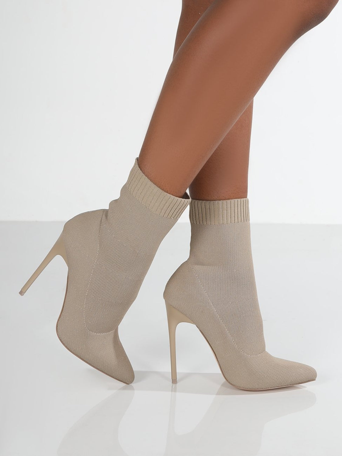 Mesh Point Toe Stiletto Boots 2668south