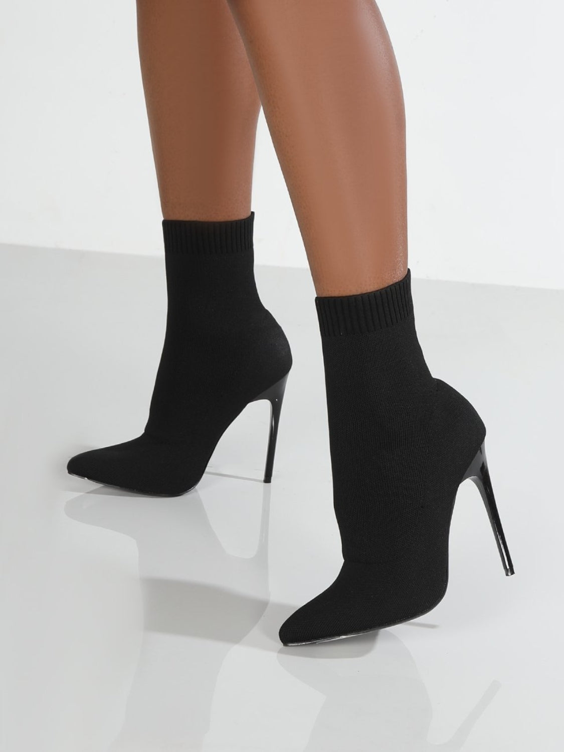 Mesh Point Toe Stiletto Boots 2668south