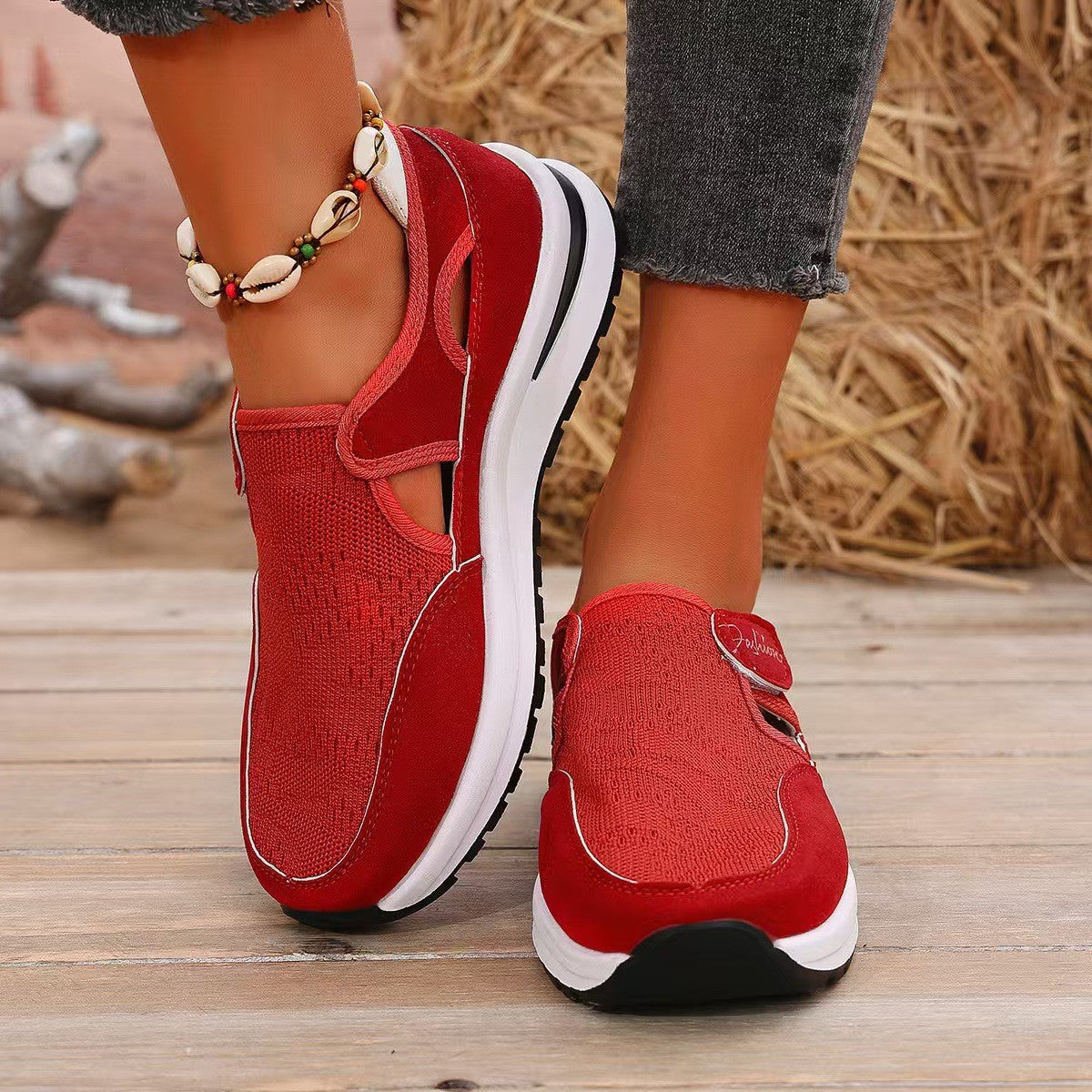 Mesh Round Toe Platform Sneakers 2668south