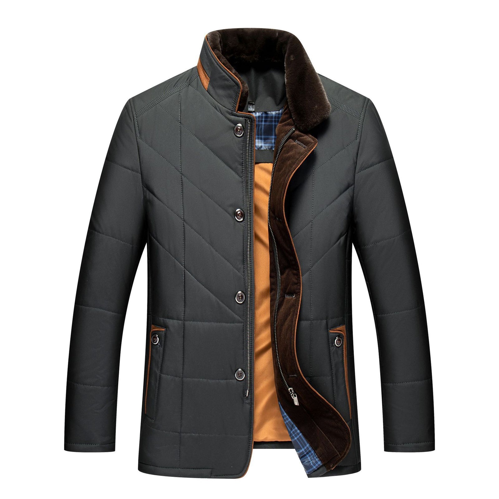 Middle-aged Men Winter Middle-aged And Elderly Thick Warm Quilted Coat Cotton-padded Jacket 2668south