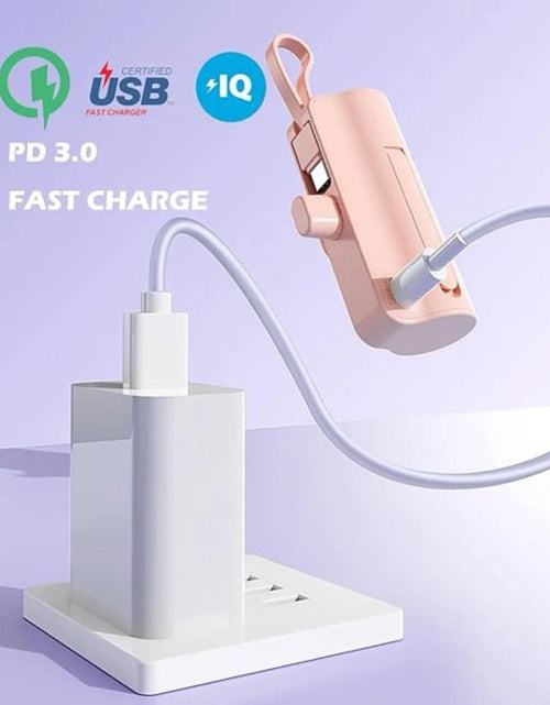 Load image into Gallery viewer, Mini Power Bank,Capsule Power Phone Charger 5500Mah,Portable Charger with Dual USB-C Ports for Iphone 15/15 Plus/15 Pro/15 Pro Max/Android Phone/Samsung/Moto/Lg Etc (Pink) 2668south
