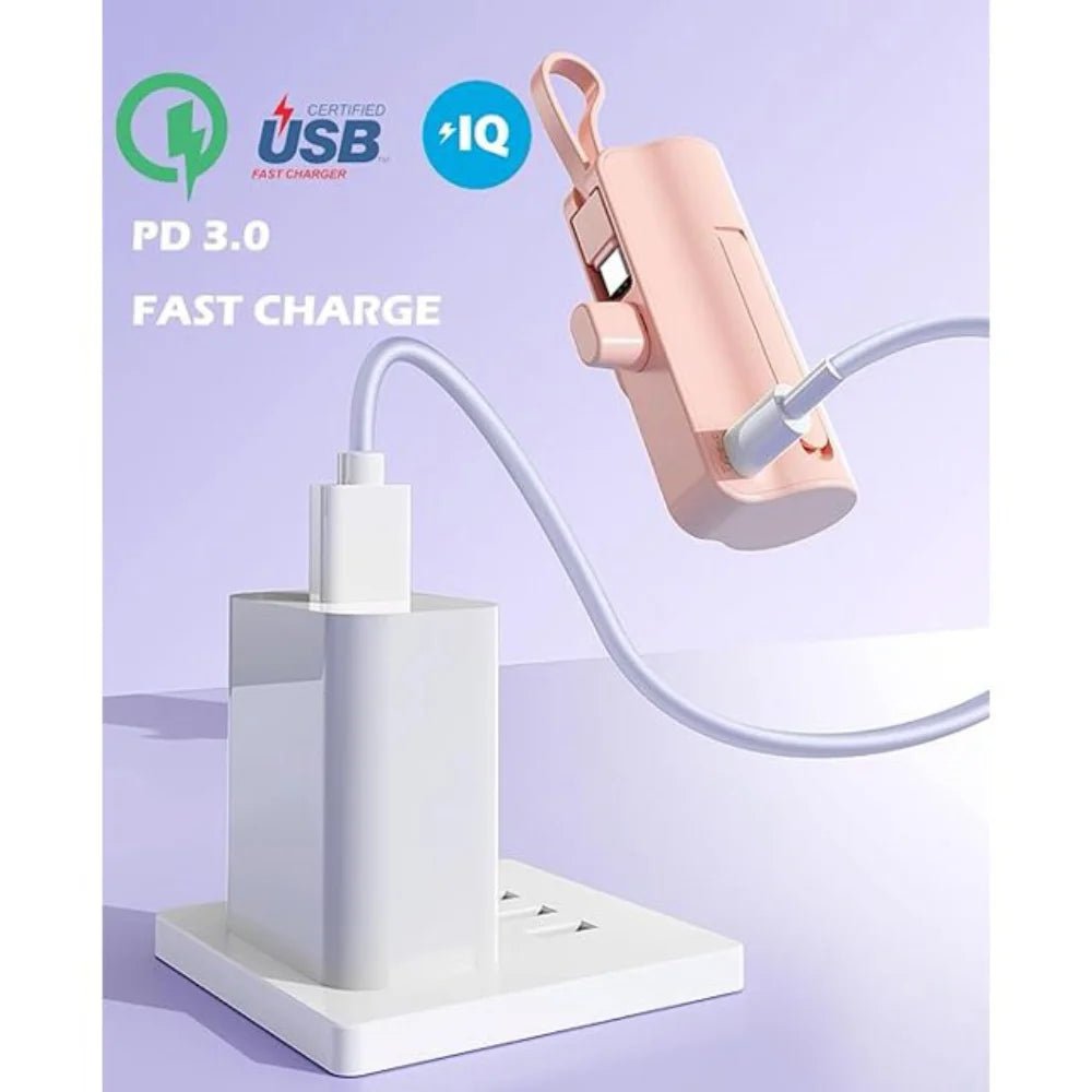 Mini Power Bank,Capsule Power Phone Charger 5500Mah,Portable Charger with Dual USB-C Ports for Iphone 15/15 Plus/15 Pro/15 Pro Max/Android Phone/Samsung/Moto/Lg Etc (Pink) 2668south