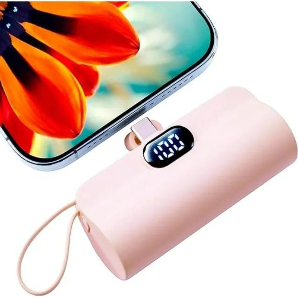 Mini Power Bank,Capsule Power Phone Charger 5500Mah,Portable Charger with Dual USB-C Ports for Iphone 15/15 Plus/15 Pro/15 Pro Max/Android Phone/Samsung/Moto/Lg Etc (Pink) 2668south