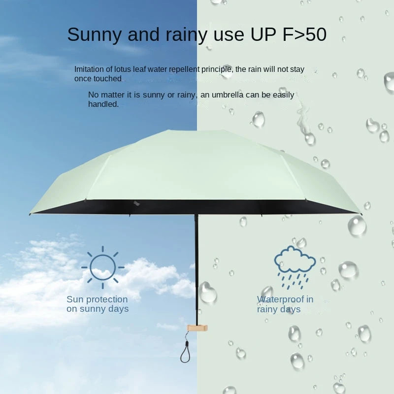 Mini Sun Umbrella Small Pocket Rain Umbrella Vinyl Folding Umbrella UV Ultraviolet Protection Sun Shade Pocket Parasol Capsule 2668south