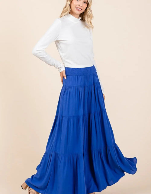 Load image into Gallery viewer, Mittoshop Tier Detail Smocked Elastic Waist Wide Leg Pants 2668south
