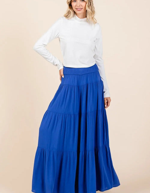 Load image into Gallery viewer, Mittoshop Tier Detail Smocked Elastic Waist Wide Leg Pants 2668south
