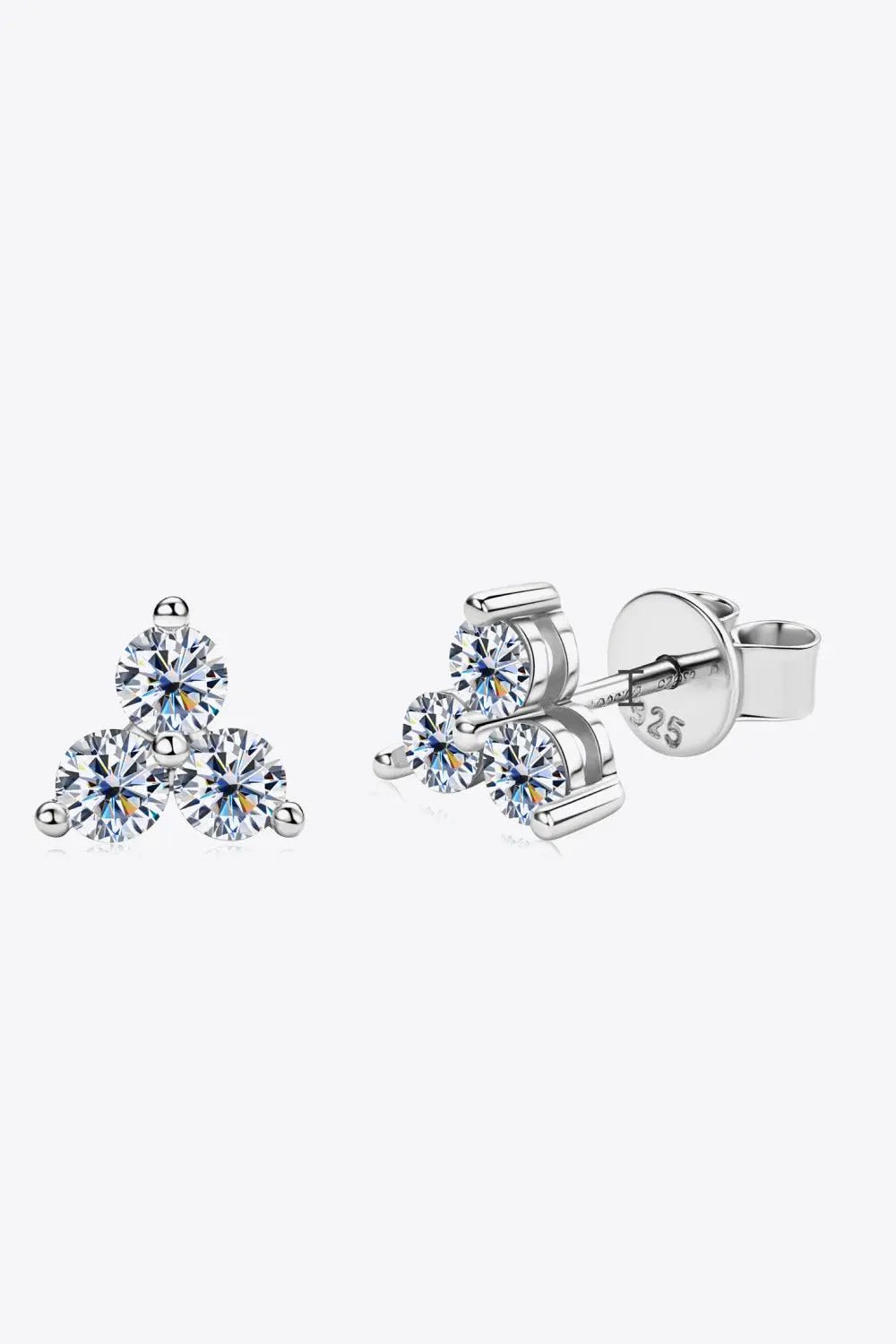 Moissanite 925 Sterling Silver Stud Earrings 2668south