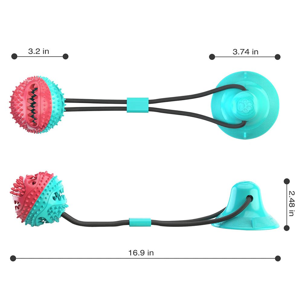 Molar Bite Interactive Dog Toy with Durable Rope and Suction Cup for Pulling/Chewing/Teeth Cleaning Self Playing Tog for Dogs 2668south