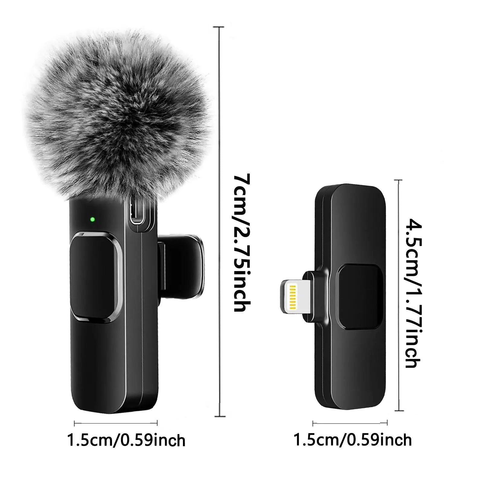 NEW Wireless Lavalier Microphone Audio Video Recording Mini Mic for Iphone Android Laptop Live Gaming Mobile Phone Microphone 2668south