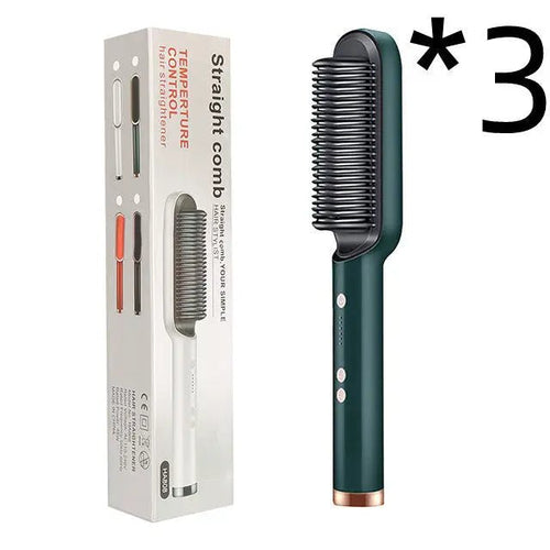 Load image into Gallery viewer, New 2 In 1 Hair Straightener Hot Comb Negative Ion Curling Tong Dual-purpose Electric Hair Brush 2668south
