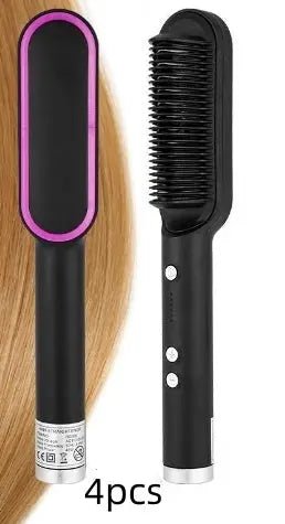 Load image into Gallery viewer, New 2 In 1 Hair Straightener Hot Comb Negative Ion Curling Tong Dual-purpose Electric Hair Brush 2668south
