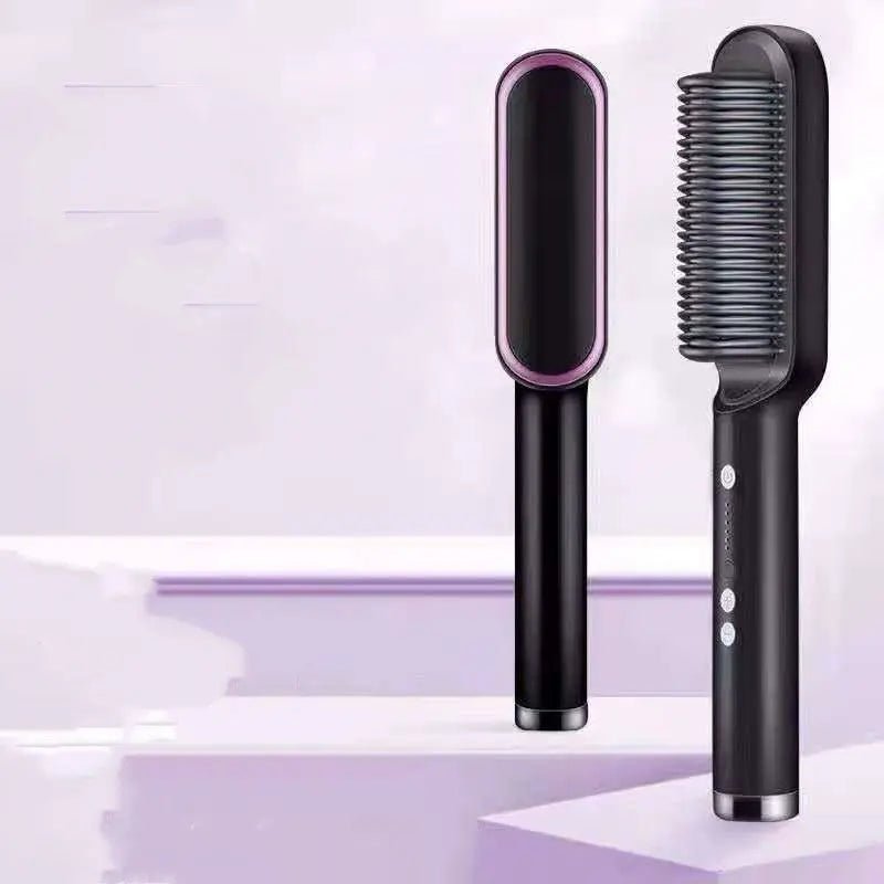 New 2 In 1 Hair Straightener Hot Comb Negative Ion Curling Tong Dual-purpose Electric Hair Brush 2668south