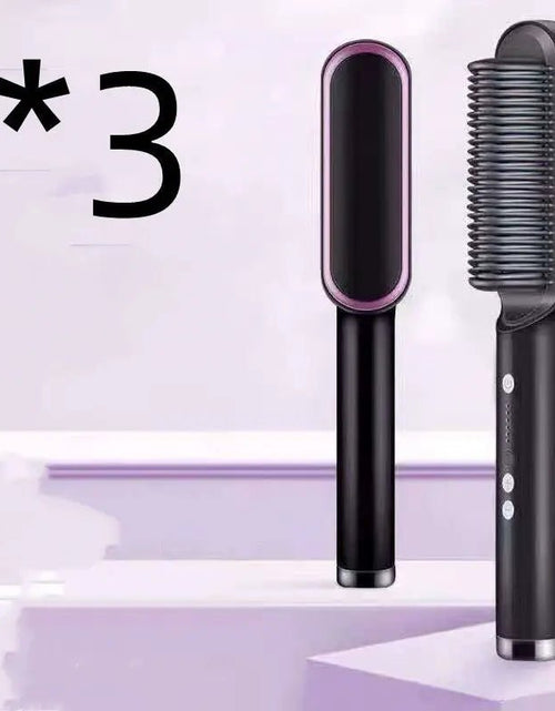 Load image into Gallery viewer, New 2 In 1 Hair Straightener Hot Comb Negative Ion Curling Tong Dual-purpose Electric Hair Brush 2668south
