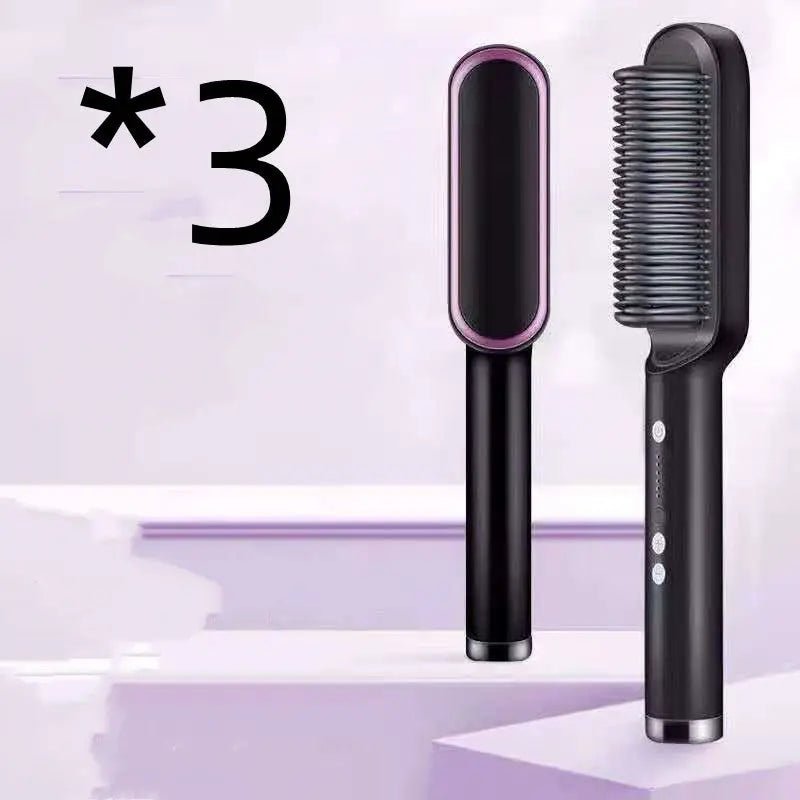 New 2 In 1 Hair Straightener Hot Comb Negative Ion Curling Tong Dual-purpose Electric Hair Brush 2668south