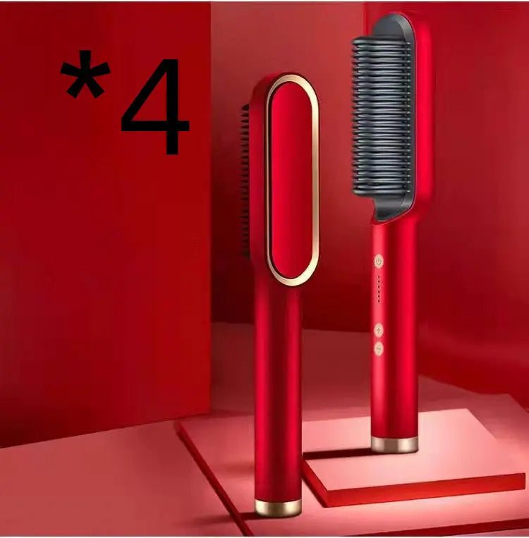 New 2 In 1 Hair Straightener Hot Comb Negative Ion Curling Tong Dual-purpose Electric Hair Brush 2668south