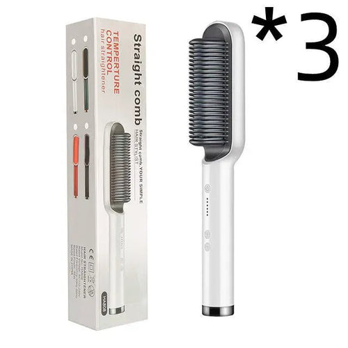 Load image into Gallery viewer, New 2 In 1 Hair Straightener Hot Comb Negative Ion Curling Tong Dual-purpose Electric Hair Brush 2668south
