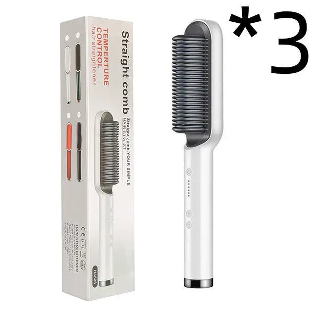 New 2 In 1 Hair Straightener Hot Comb Negative Ion Curling Tong Dual-purpose Electric Hair Brush 2668south