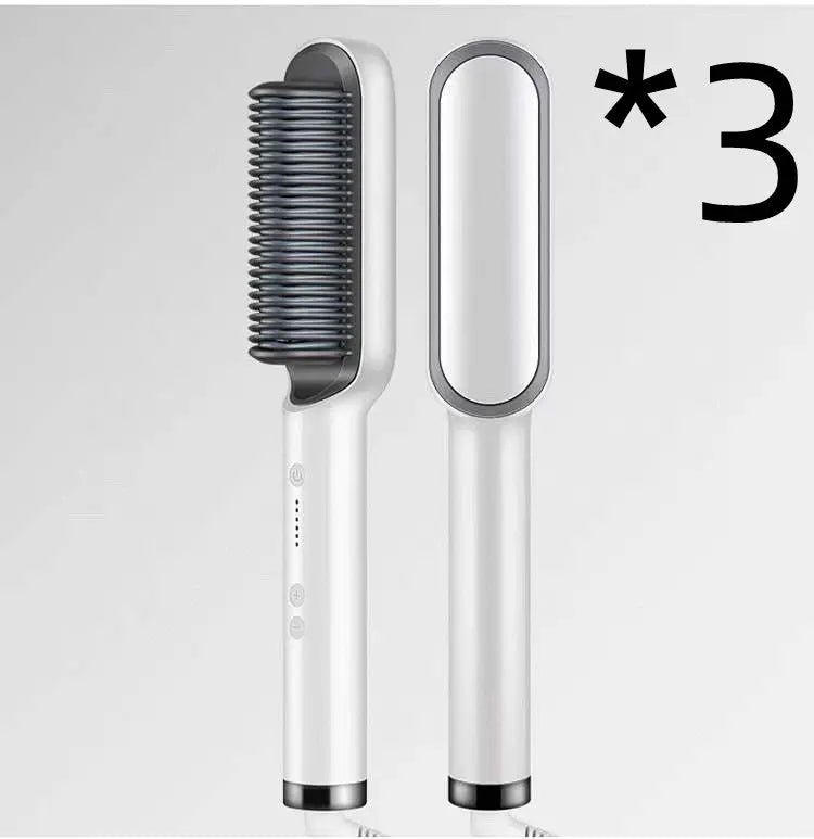 New 2 In 1 Hair Straightener Hot Comb Negative Ion Curling Tong Dual-purpose Electric Hair Brush 2668south