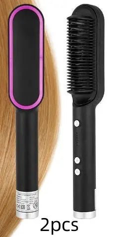 Load image into Gallery viewer, New 2 In 1 Hair Straightener Hot Comb Negative Ion Curling Tong Dual-purpose Electric Hair Brush 2668south
