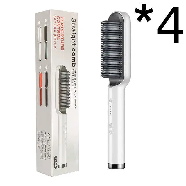 New 2 In 1 Hair Straightener Hot Comb Negative Ion Curling Tong Dual-purpose Electric Hair Brush 2668south