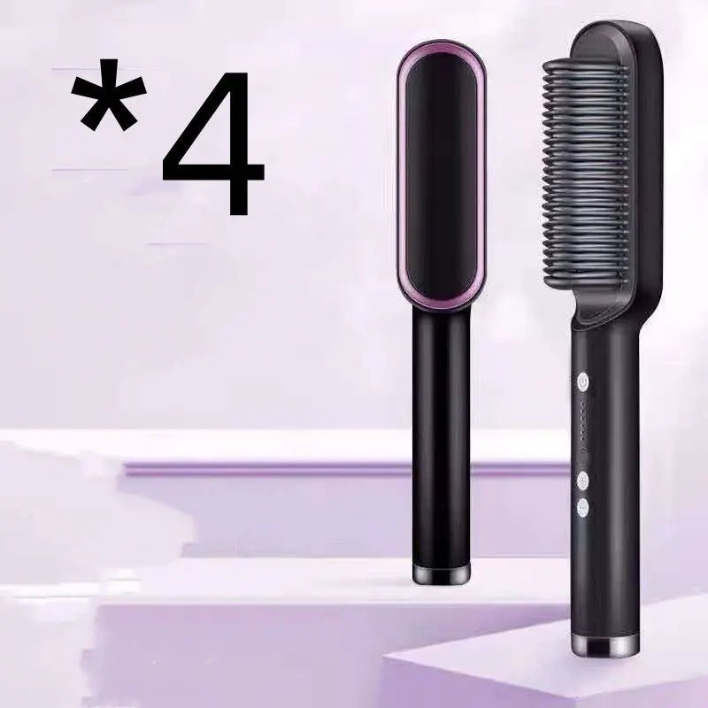 New 2 In 1 Hair Straightener Hot Comb Negative Ion Curling Tong Dual-purpose Electric Hair Brush 2668south