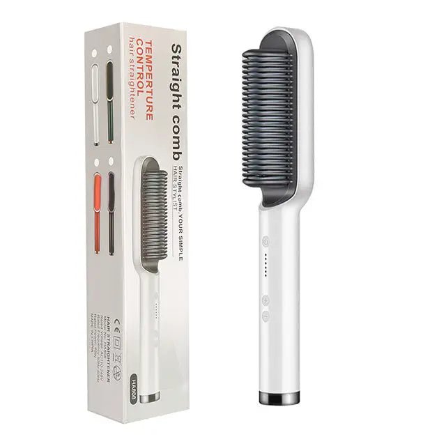 New 2 In 1 Hair Straightener Hot Comb Negative Ion Curling Tong Dual-purpose Electric Hair Brush 2668south