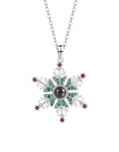 Load image into Gallery viewer, New Christmas Snowflake Necklace With Projection Design For Couples Christmas Gift Women&#39;s Clavicle Chain Jewelry 2668south
