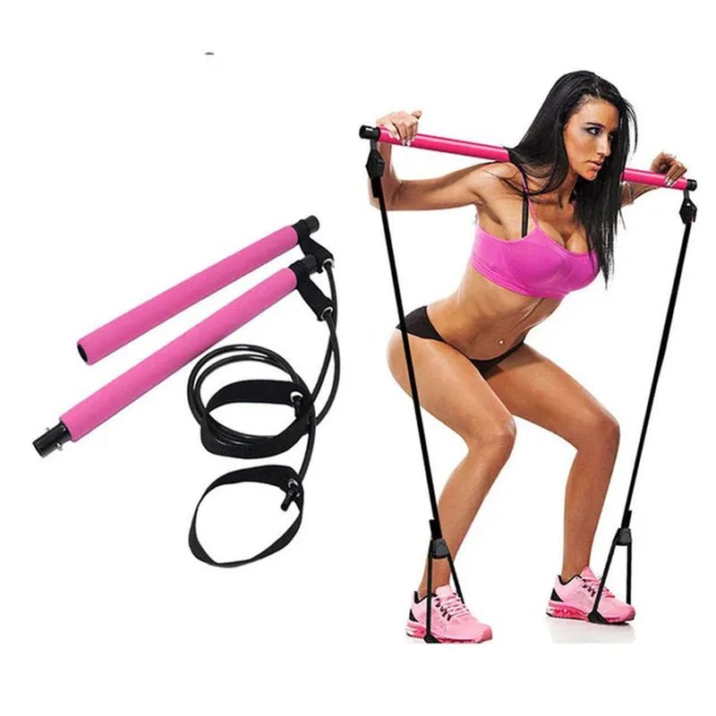 New Fitness Yoga Pilates Bar Stick Crossfit Resistance Bands Trainer Yoga Pull Rods Pull Rope Portable Home Gym Body Workout 2668south