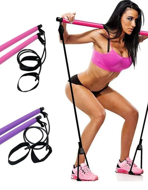 Load image into Gallery viewer, New Fitness Yoga Pilates Bar Stick Crossfit Resistance Bands Trainer Yoga Pull Rods Pull Rope Portable Home Gym Body Workout 2668south
