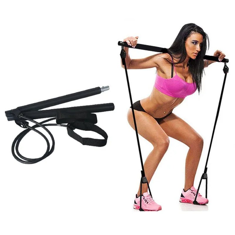 New Fitness Yoga Pilates Bar Stick Crossfit Resistance Bands Trainer Yoga Pull Rods Pull Rope Portable Home Gym Body Workout 2668south