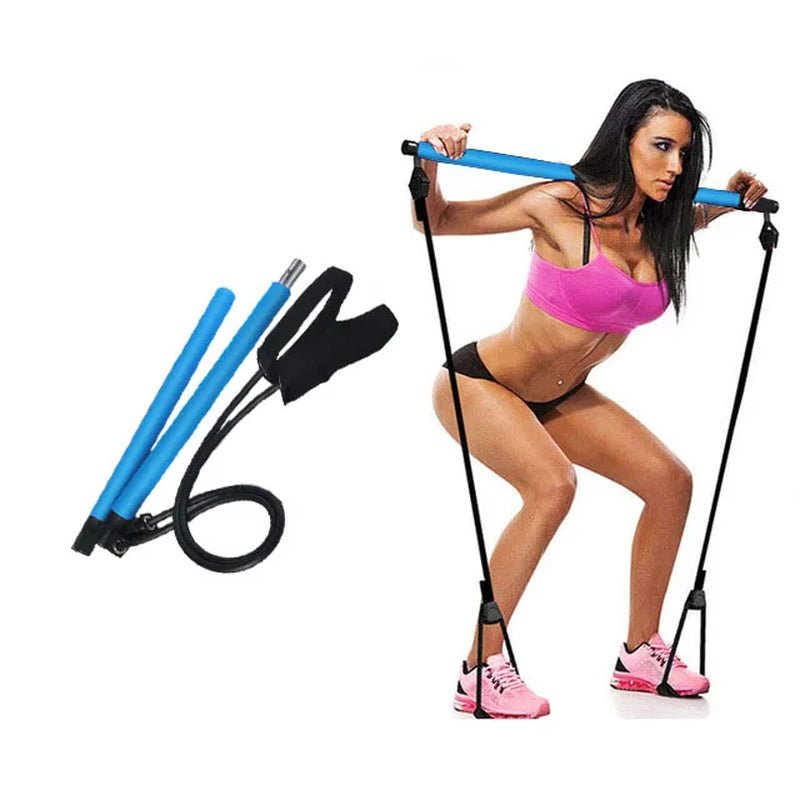 New Fitness Yoga Pilates Bar Stick Crossfit Resistance Bands Trainer Yoga Pull Rods Pull Rope Portable Home Gym Body Workout 2668south