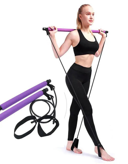 Load image into Gallery viewer, New Fitness Yoga Pilates Bar Stick Crossfit Resistance Bands Trainer Yoga Pull Rods Pull Rope Portable Home Gym Body Workout 2668south
