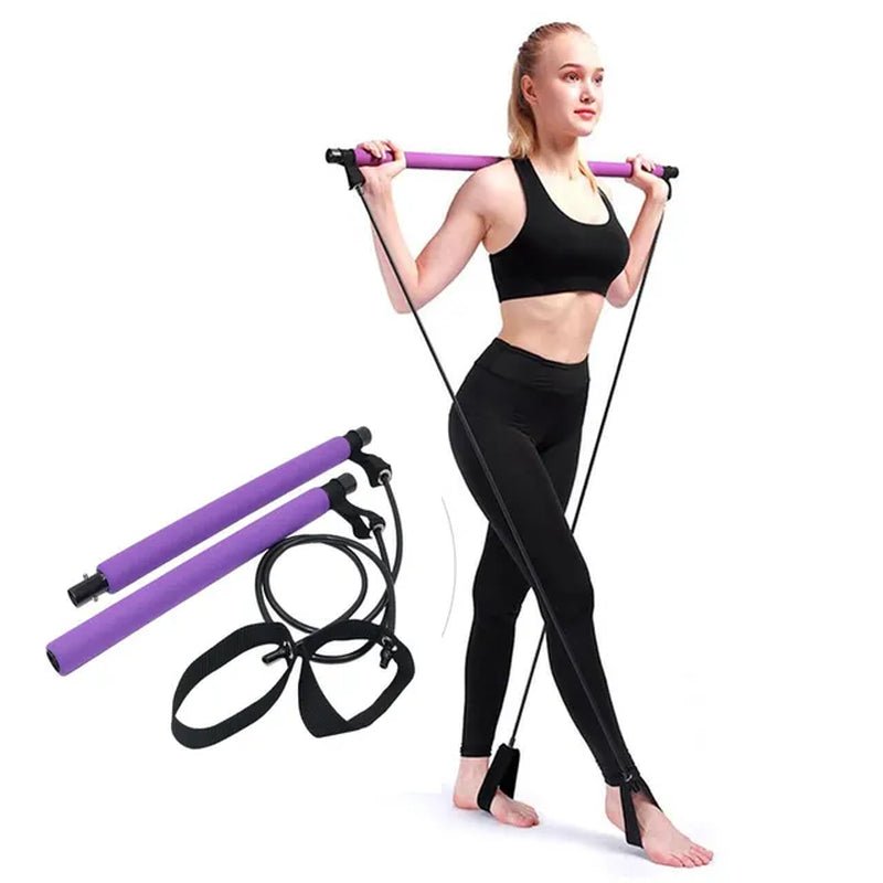 New Fitness Yoga Pilates Bar Stick Crossfit Resistance Bands Trainer Yoga Pull Rods Pull Rope Portable Home Gym Body Workout 2668south