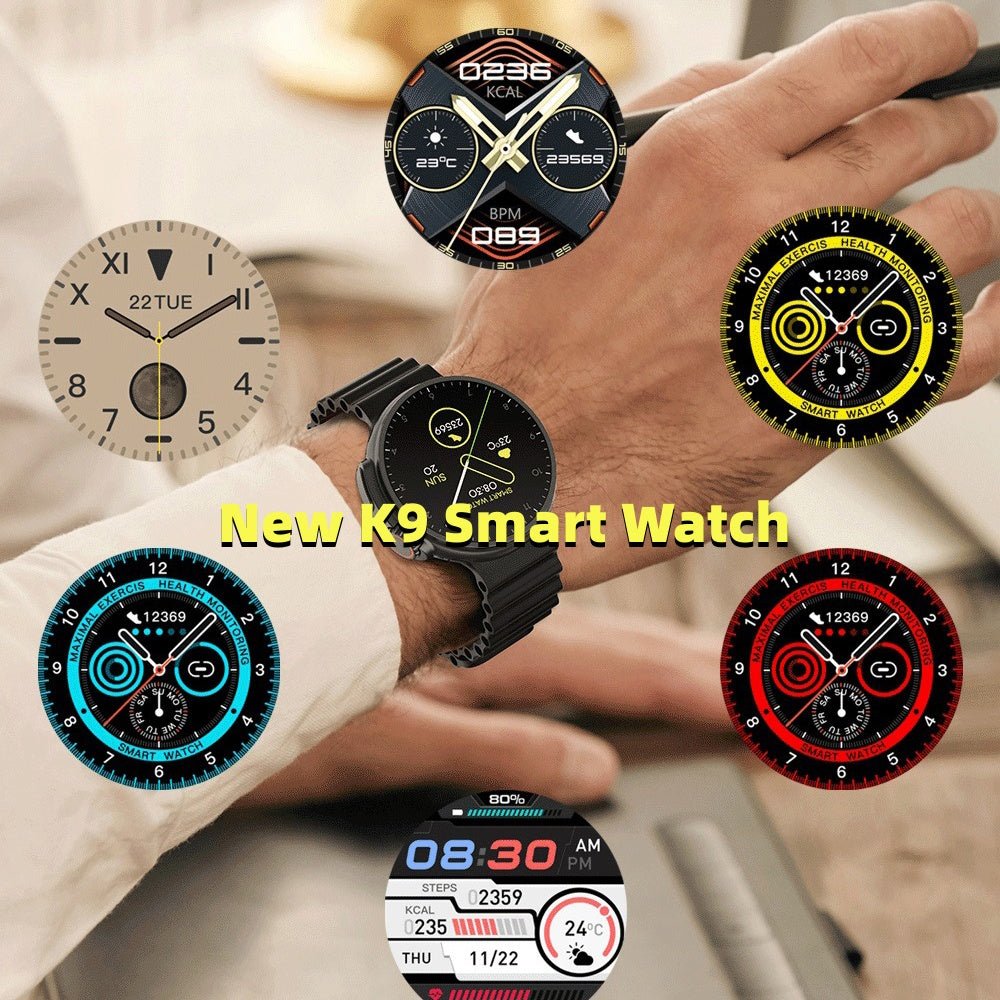 New K9 Smart Watch 1.39 Round Screen Encoder True Screw Clip Wireless Charging NFC Offline And Payment Function 2668south