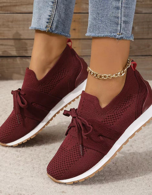 Load image into Gallery viewer, New Lace Up Mesh Flats Shoes For Women Breathable Casual Breathable Walking Wedges Shoes 2668south
