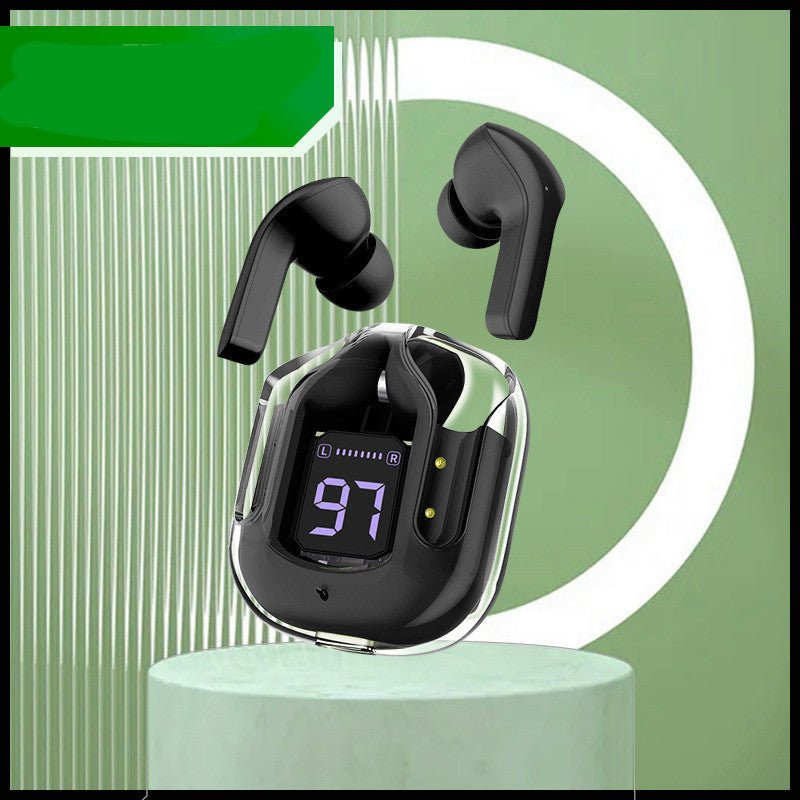 New Mini Transparent Wireless Bluetooth Headset Digital Display ENC Noise Reduction True Wireless Sports Music 2668south