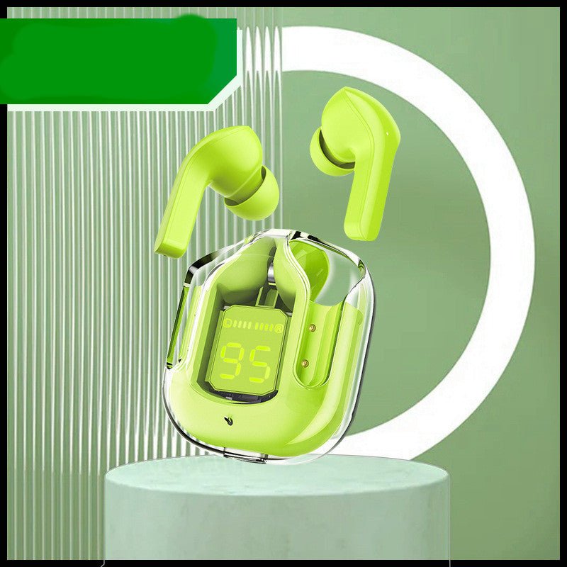 New Mini Transparent Wireless Bluetooth Headset Digital Display ENC Noise Reduction True Wireless Sports Music 2668south